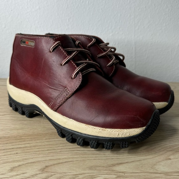 Marc Ecko Burgundy Red Leather Lace Up Hiking Chukka Ankle Boots‎ Mens Size 6.5 - Picture 11 of 16